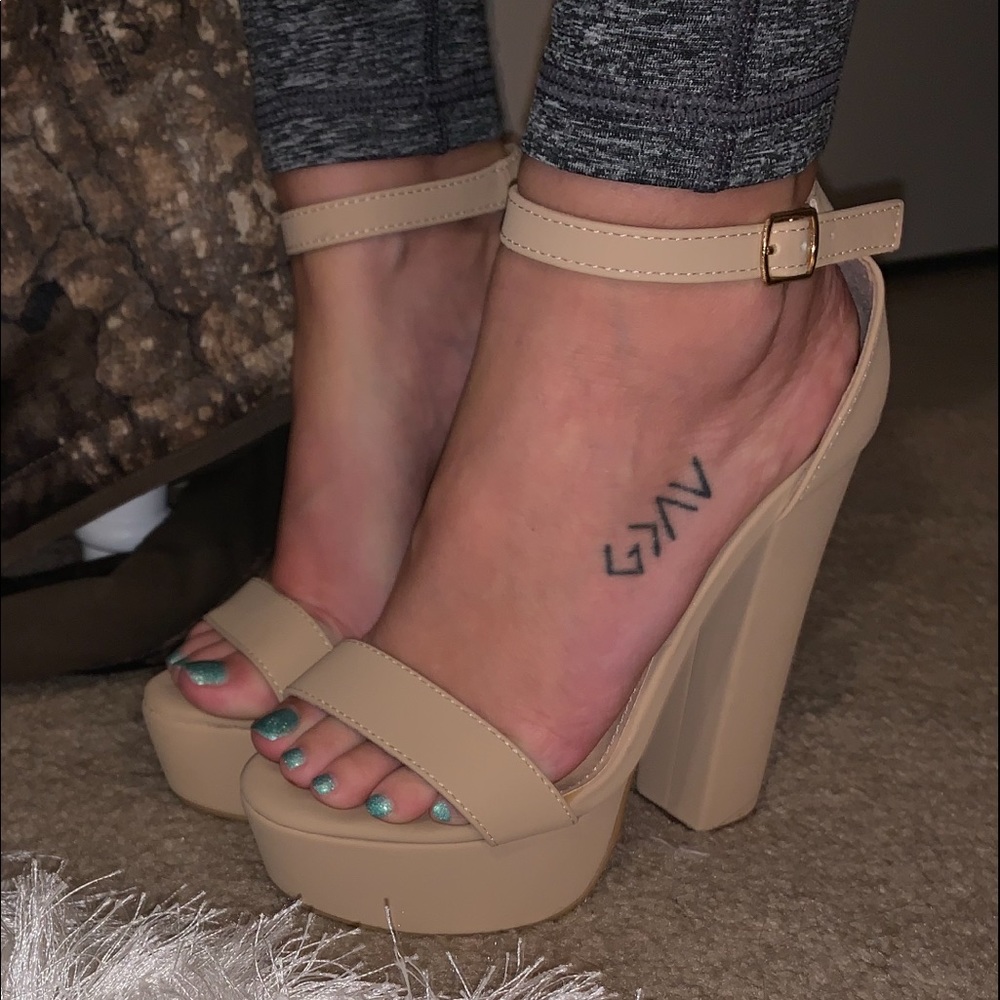 Nude high heels